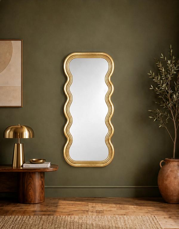 Photo n°2 du produit Miroir vagues doré 55x116cm-GP272T116-0