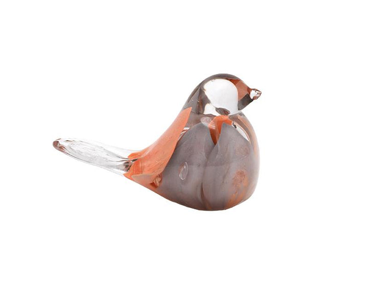 Photo n°1 du produit Oiseau en verre rose et parme 14x6,5x9cm-ST154T9-0