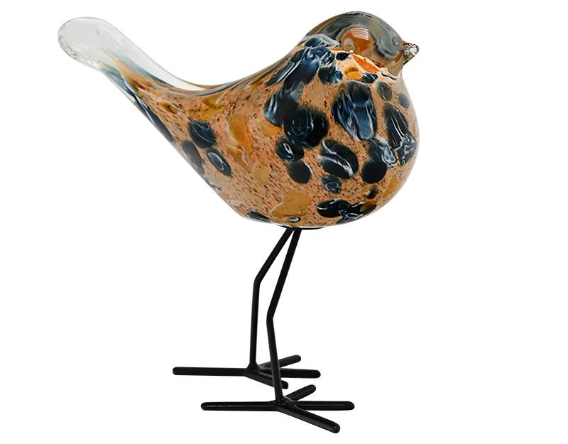 Photo n°1 du produit Oiseau en verre sur pieds multicolore 14x8,5x15cm-ST148T15-0