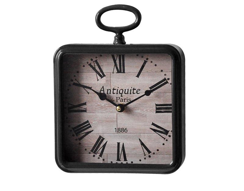 Photo n°1 du produit Petite horloge carrée métal noir 26x20cm-H350T26-0