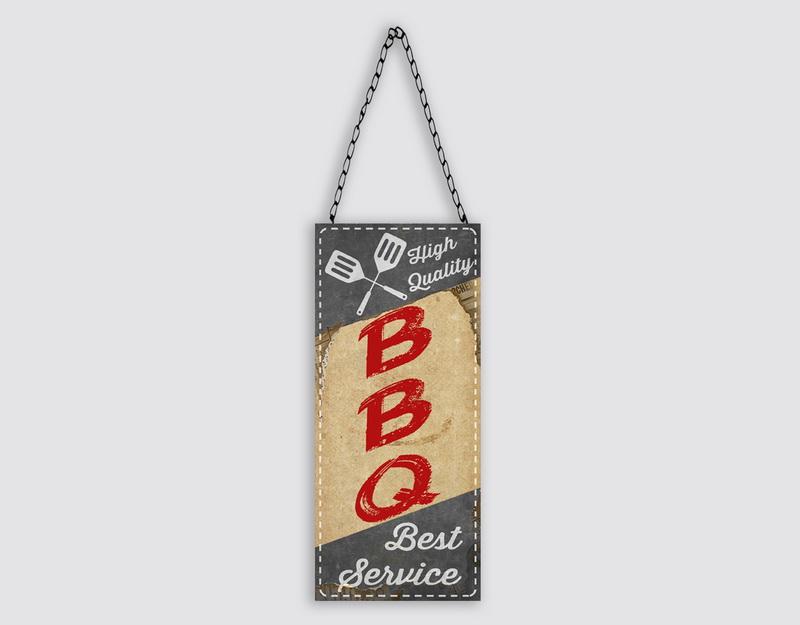 Photo n°1 du produit Plaque décorative métal BBQ verticale 11x25cm-PL439T00-0