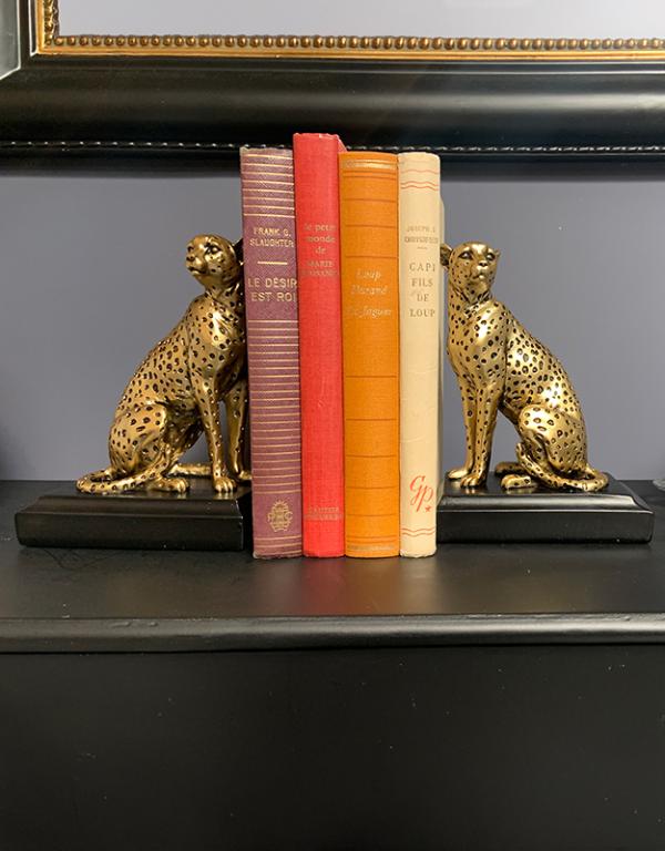 Photo n°3 du produit Serre livres léopard noir et doré 25.5x9x16.8cm-SL220TTT-0