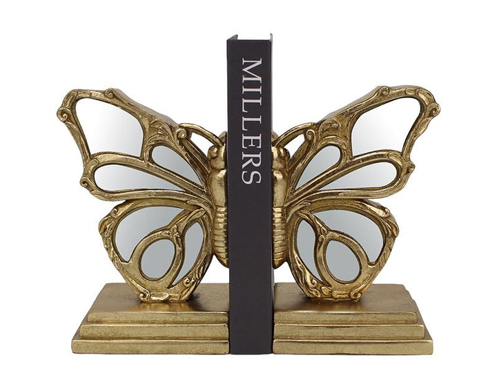 Photo n°1 du produit Serre-livres papillon doré miroir 12.5x10.5x18.5cm-SL223TTT-0