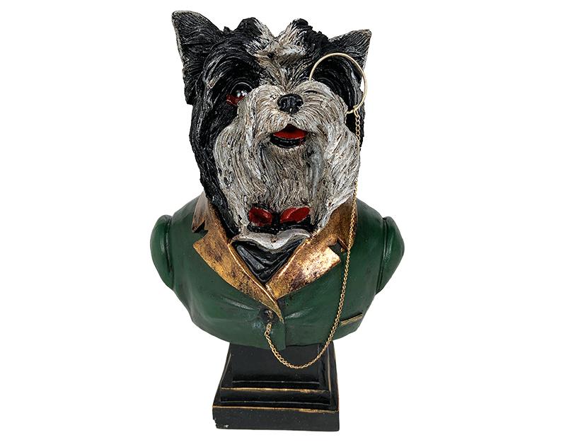 Photo n°1 du produit Statue buste chien monocle 17x12x25cm-ST109T25-0