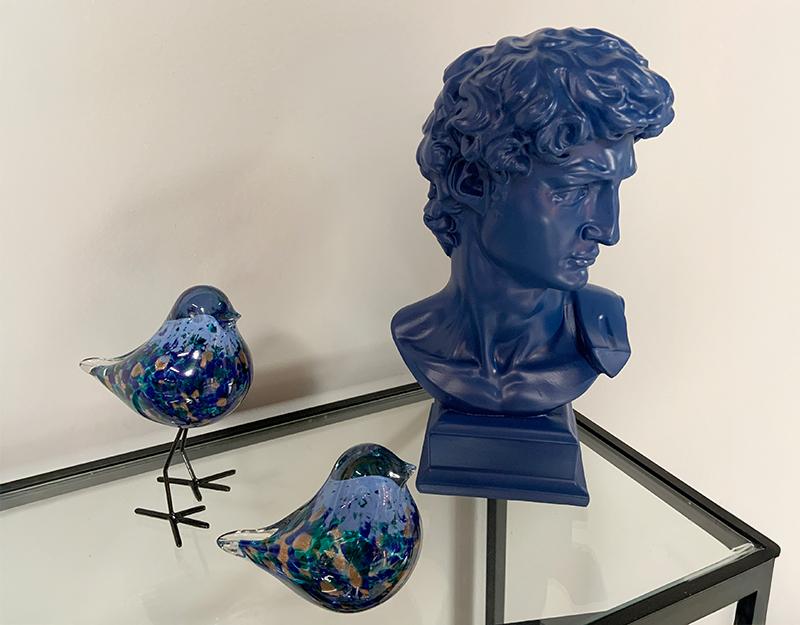 Photo n°2 du produit Statue buste homme bleu 17x15x29.8cm-ST133BT29-0