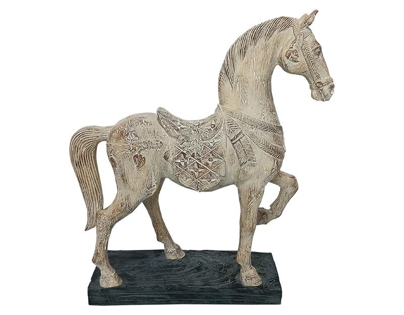 Photo n°1 du produit Statue cheval en résine effet bois 33.5x10x38.5cm-ST112T38-0