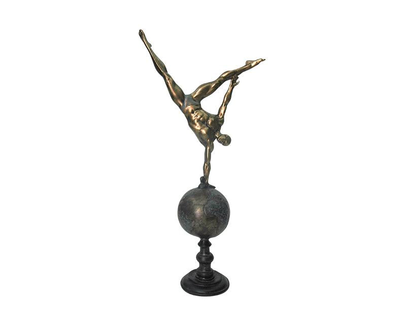 Photo n°1 du produit Statue gymnaste planète noir doré 24x11x51cm-ST73T51-0