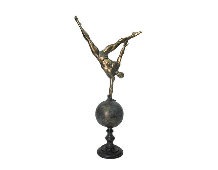 Photo n°1 du produit Statue gymnaste planète noir doré 24x11x51cm-ST73T51-0