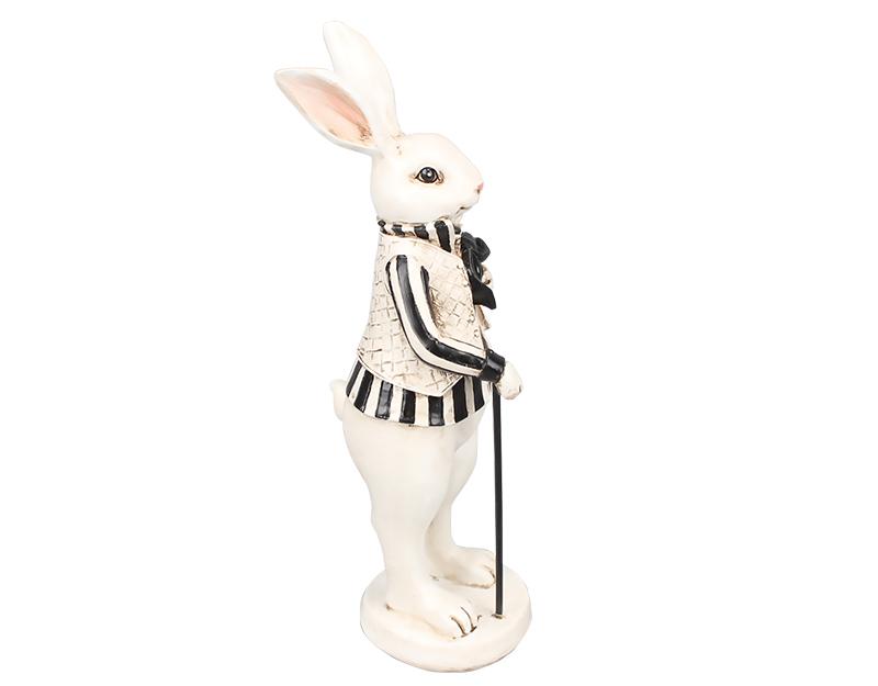 Photo n°2 du produit Statue lapin canne noir et blanc 9x11x31cm-ST94T31-0