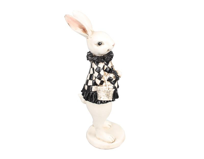 Photo n°2 du produit Statue lapin noir et blanc 9x9.5x24.5cm-ST93T24-0