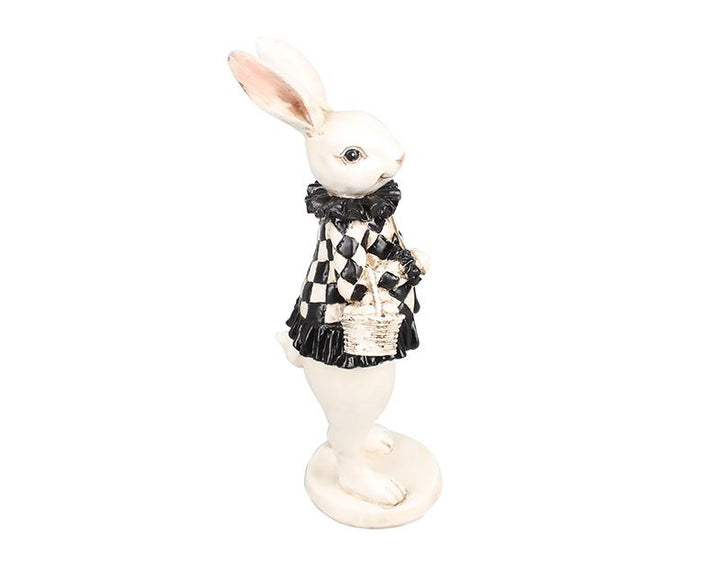 Photo n°2 du produit Statue lapin noir et blanc 9x9.5x24.5cm-ST93T24-0