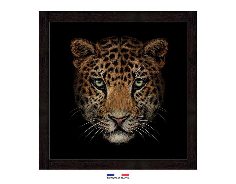 Photo n°1 du produit Toile imprimée léopard sur fond noir LEOPARD PAINT 60x60-J12348004-0