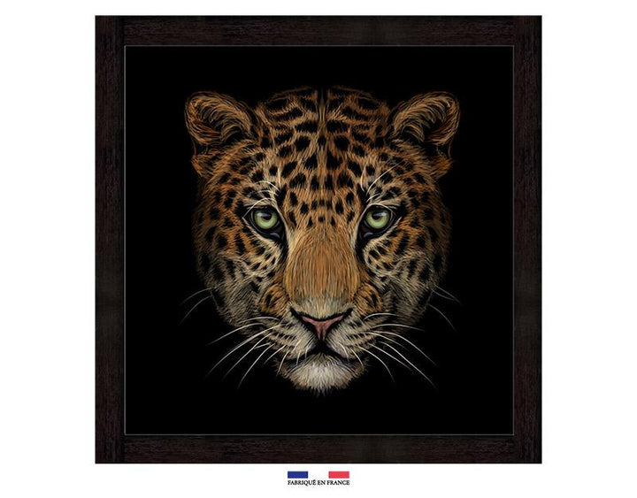 Photo n°1 du produit Toile imprimée léopard sur fond noir LEOPARD PAINT 80x80-K12348004-0