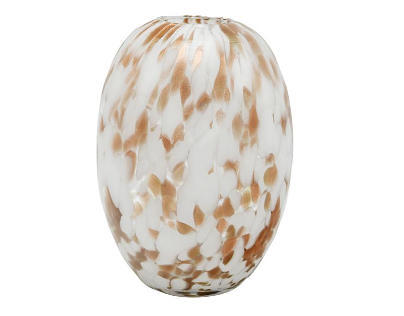 Photo n°1 du produit Vase en verre écailles blanc 20x29cm-806T29-0