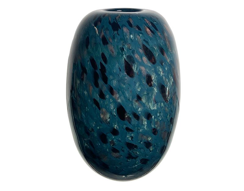 Photo n°1 du produit Vase en verre écailles bleu 20x29cm-906T29-0
