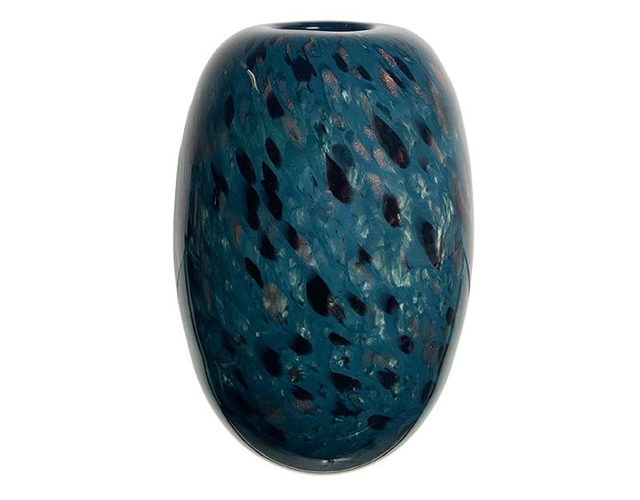 Photo n°1 du produit Vase en verre écailles bleu 20x29cm-906T29-0