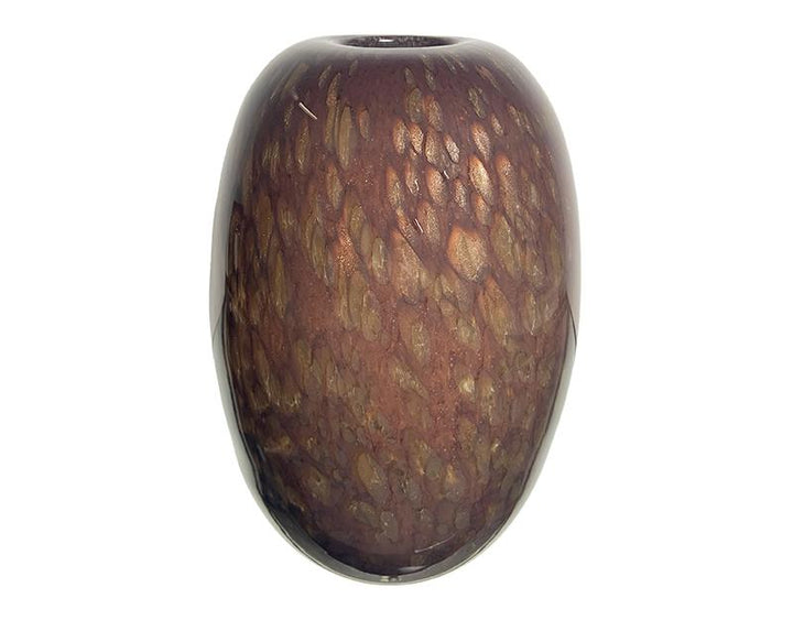 Photo n°1 du produit Vase en verre écailles marron 20x29cm-706T29-0