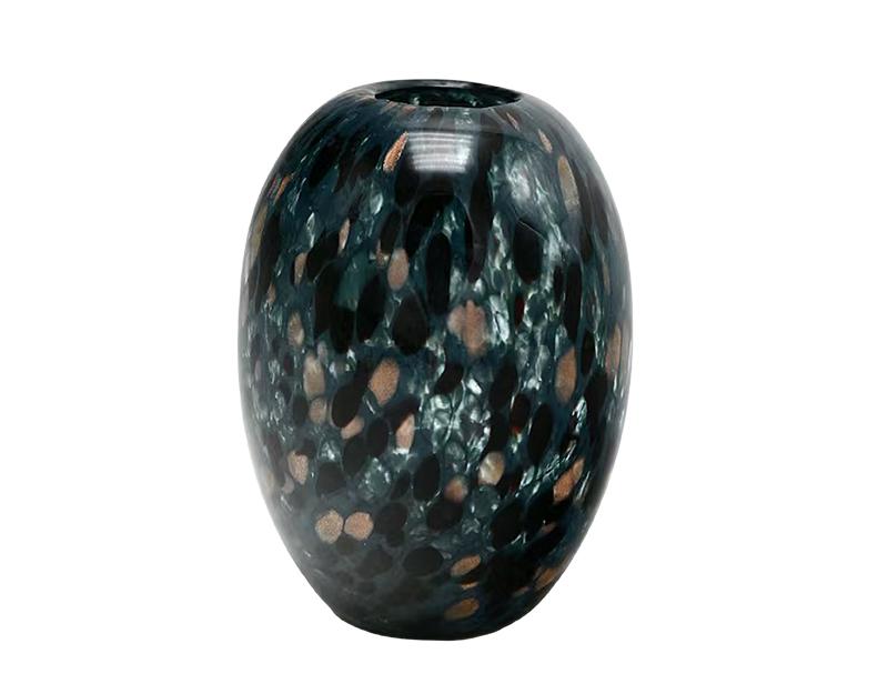 Photo n°1 du produit Vase verre écail noir et blanc 17x25cm-906T25-0