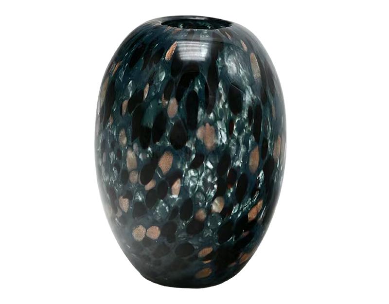 Photo n°1 du produit Vase verre écail noir et blanc 20x29cm-906T29-0