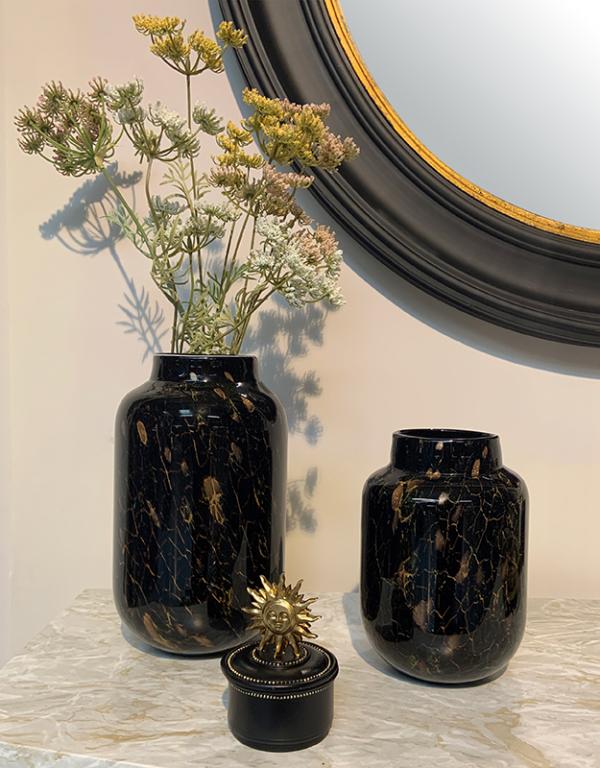 Photo n°2 du produit Vase verre noir effet 17x28cm-605T28-0